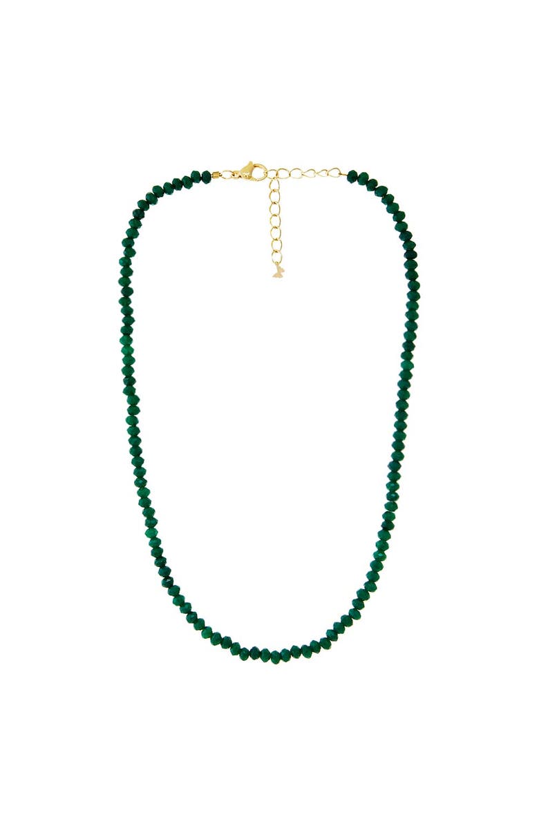 BY ADINA EDEN Colored Bead Choker Necklace, Main, color, Emerald Green