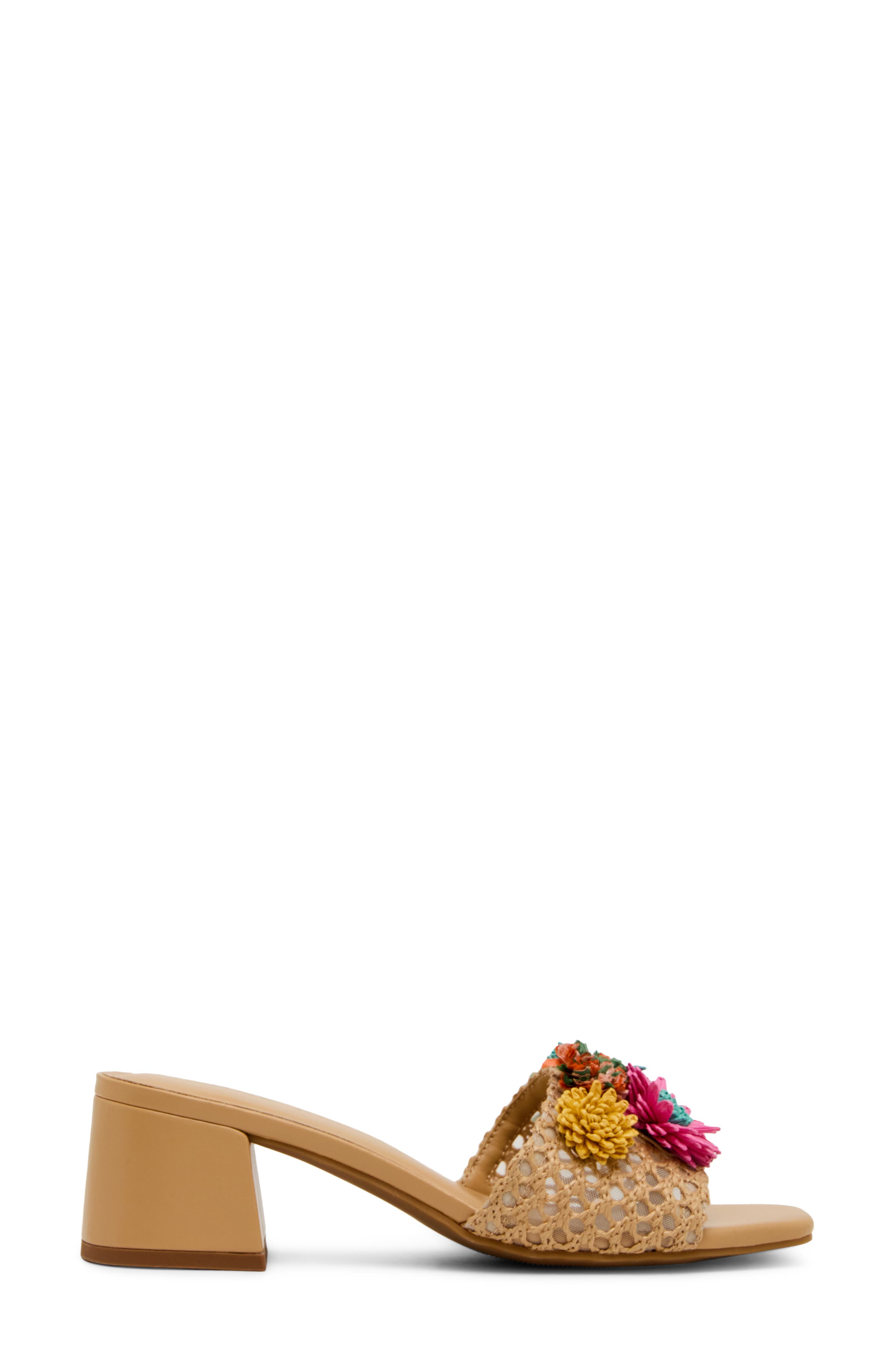 Anne Klein Dia Straw Flower Slide Sandal, Alternate, color, Multicolor
