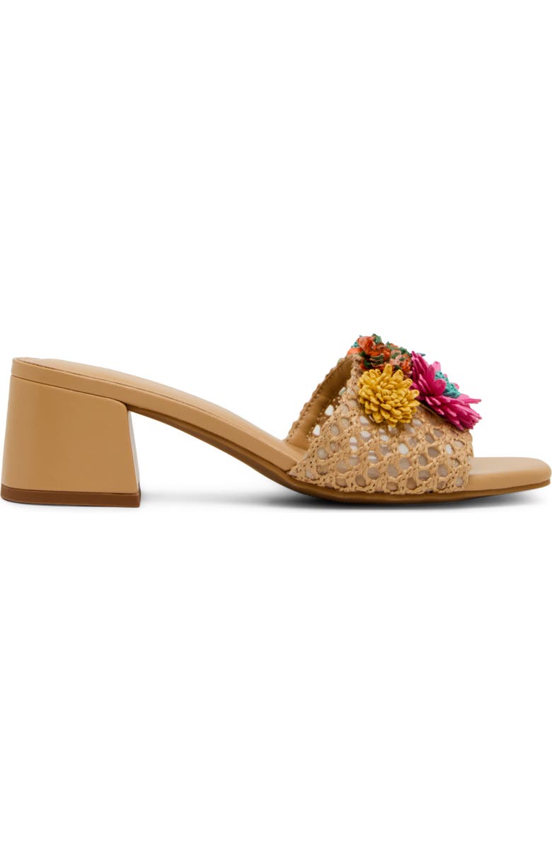 Anne Klein Dia Straw Flower Slide Sandal, Alternate, color, Multicolor