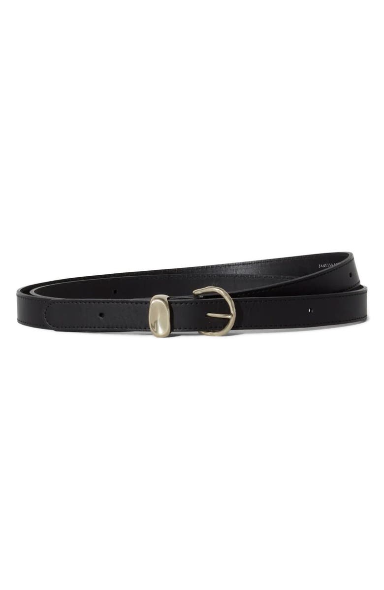 Janessa Leoné Myra Leather Wrap Belt, Alternate, color, Black