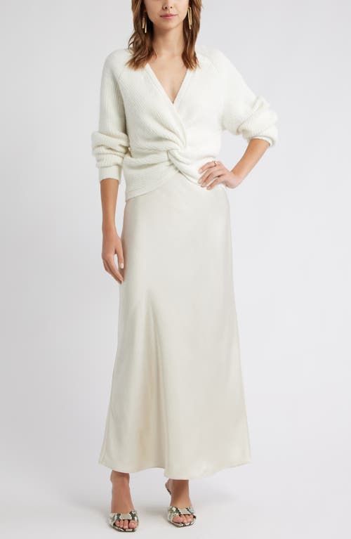 Open Edit Twist Reversible Sweater In White