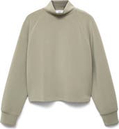 MANGO Mock Neck Sweatshirt