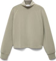 MANGO Mock Neck Sweatshirt