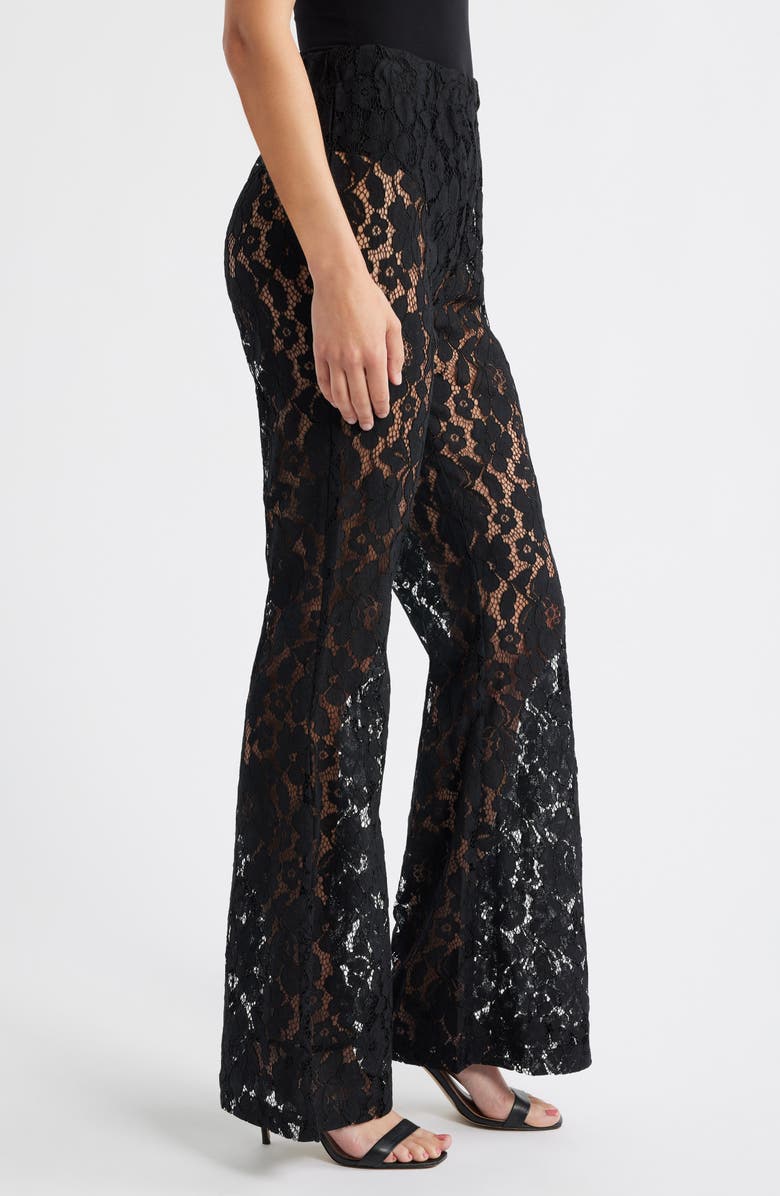 HIGH HEEL JUNGLE Jen Lace Flare Pants, Alternate, color, Black