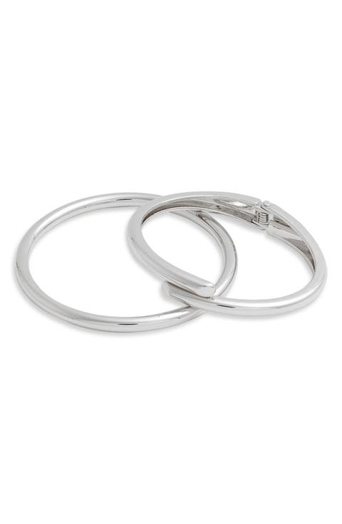 Set of 2 Bangle & Hinged Bypass Bracelets