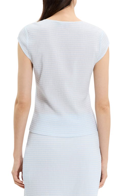 Theory Draped Cap Sleeve Crinkle Top