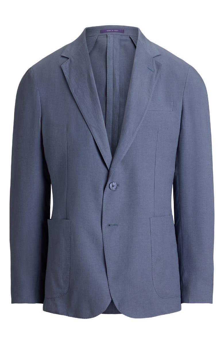 Ralph Lauren Purple Label Single Breasted Silk & Linen Sport Coat, Alternate, color, Vintage Indigo