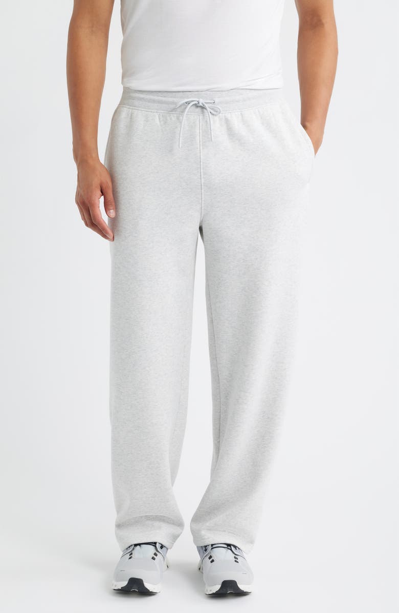 Zella Vital Fleece Pants, Main, color, Grey Fog Heather