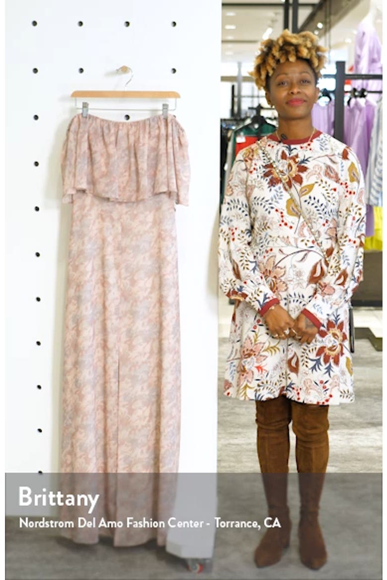 Floral Popover Off the Shoulder Chiffon Gown video