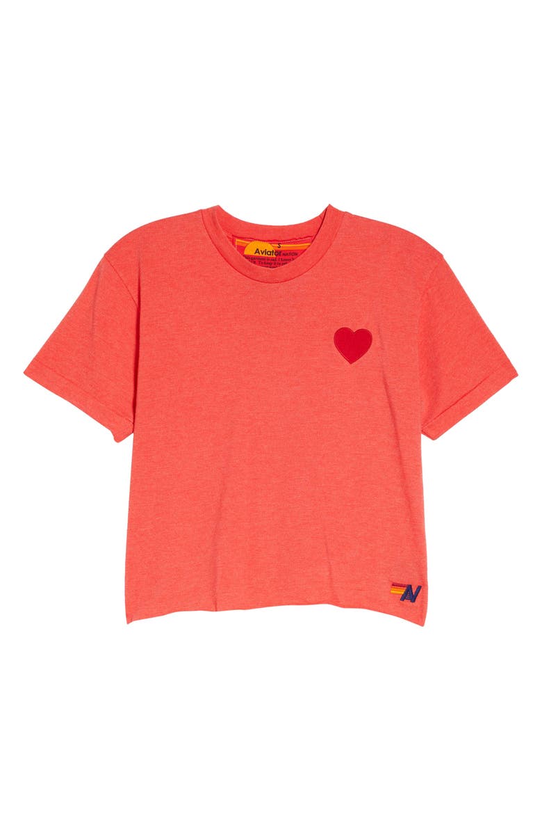 Aviator Nation Heart Embroidered T-Shirt, Alternate, color, Red