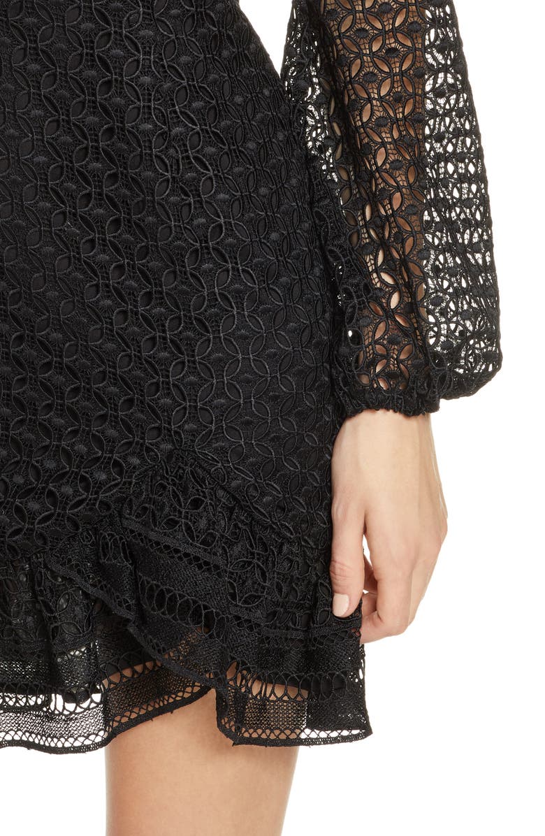 Bardot Savannah Long Sleeve Lace Minidress, Alternate, color,