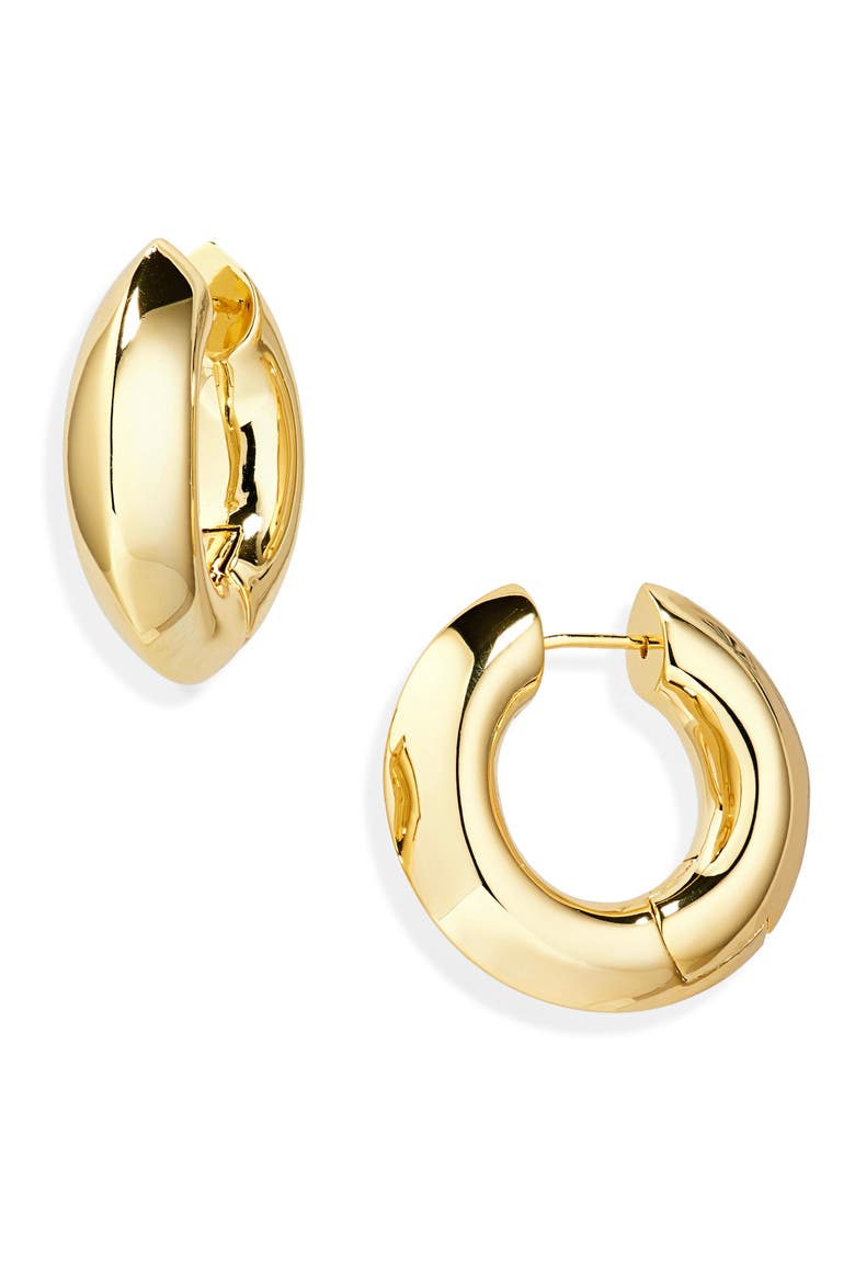 Mikki Huggie Hoop Earrings, Main, color, GOLD POLISHED METAL