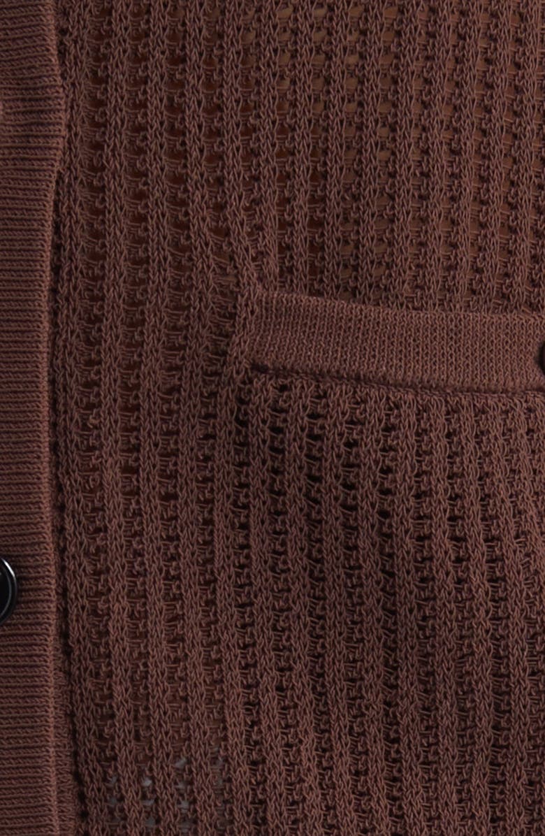 rag & bone Viola Open Stitch Cardigan, Alternate, color, Chocolate