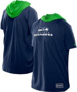 New Era Men's New Era  College Navy Seattle Seahawks Combine Authentic Hooded Raglan Short-Sleeve T-Shirt