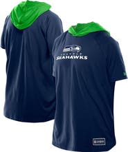 New Era Men's New Era College Navy Seattle Seahawks Combine Authentic Hooded Raglan Short-Sleeve T-Shirt