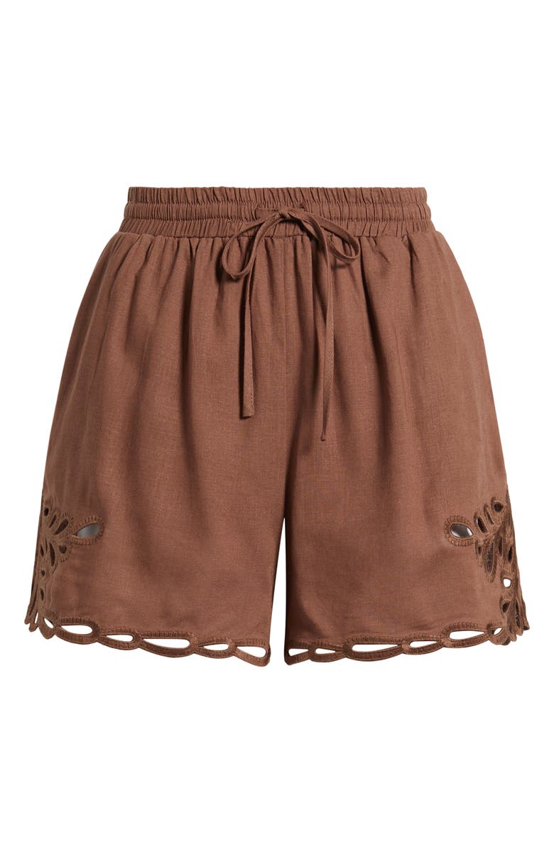 DELUC Comte Eyelet Detail Drawstring Shorts, Main, color,