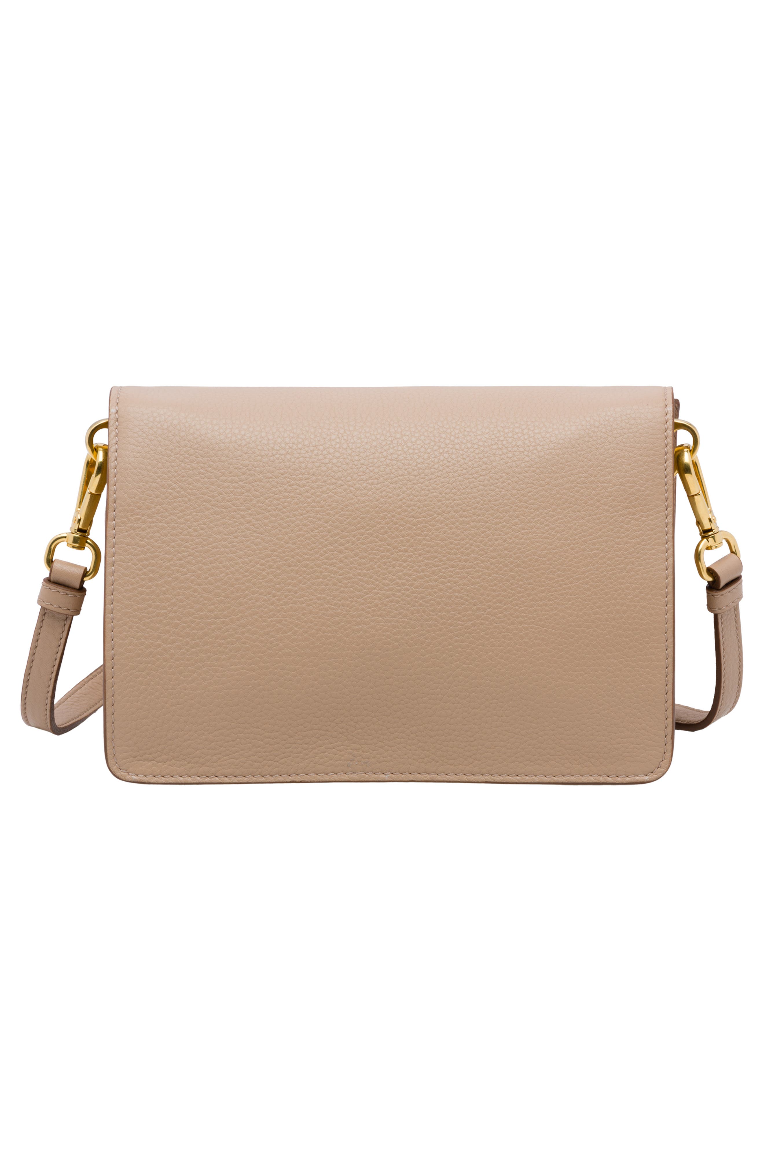 Prada Vitello Daino Double Compartment Leather Shoulder Bag, Alternate, color, 