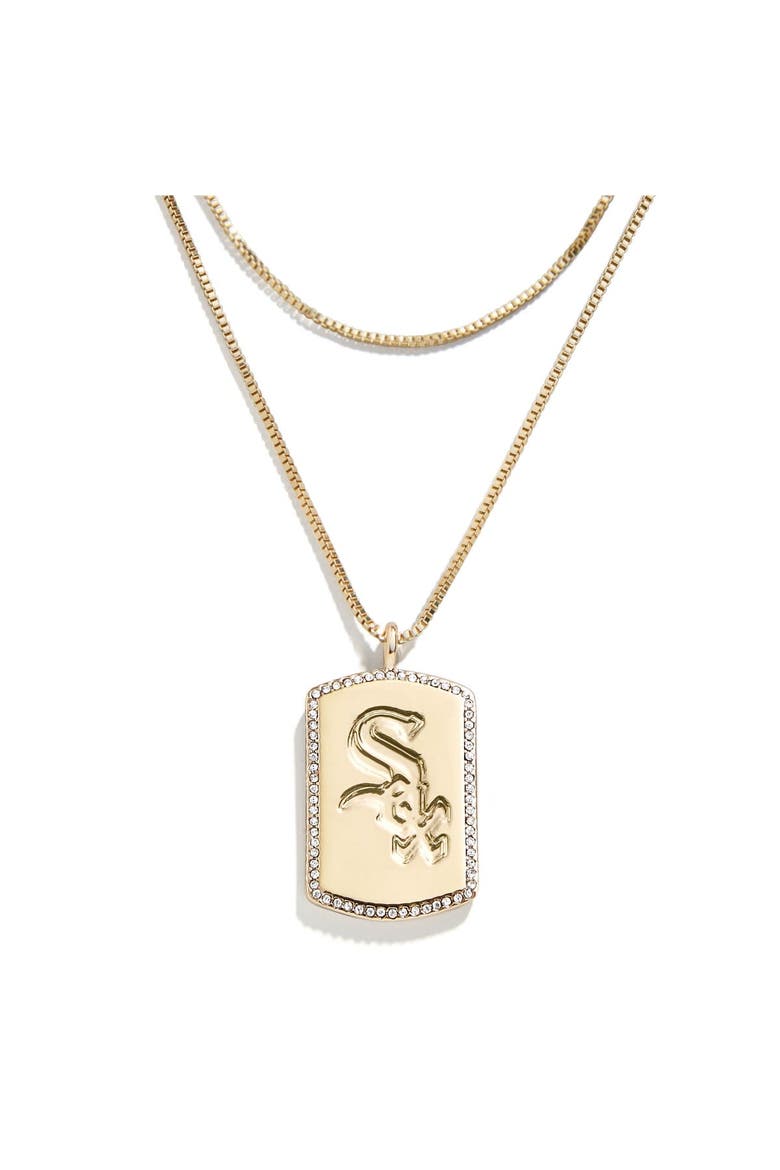 x Baublebar Chicago White Sox Dog Tag Necklace, Main, color, Gold