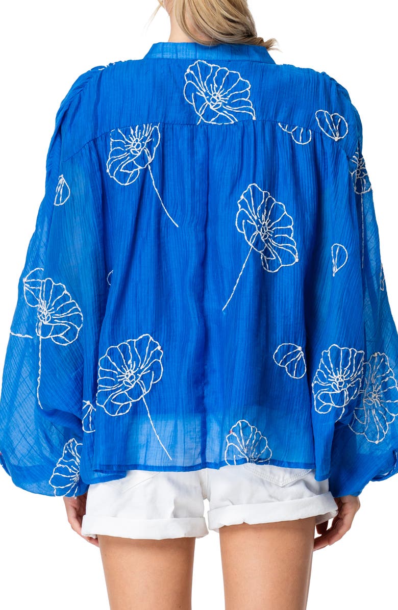 CIEBON Alzena Buttoned Top, Alternate, color, Cobalt Blue