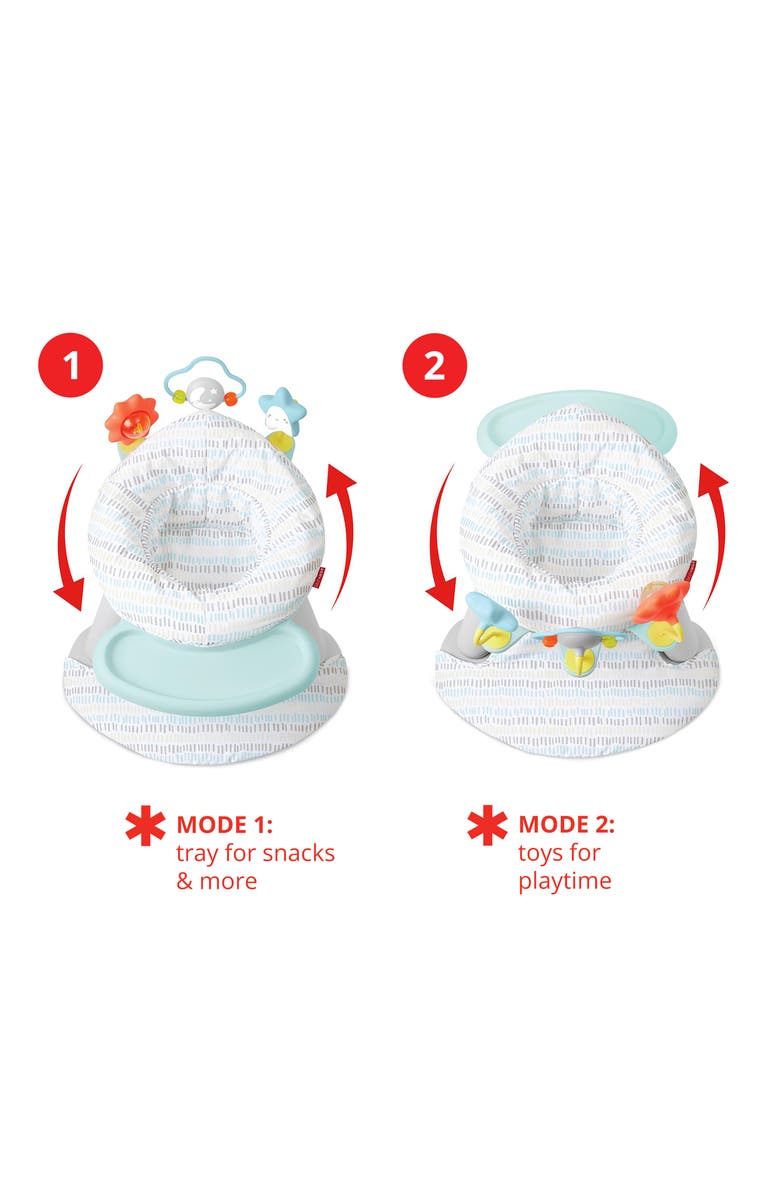 Skip Hop Silver Lining Cloud 2-in-1 Activity Floor Seat, Alternate, color, White