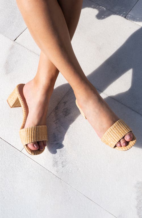 Andrea Gomez Claudia Raffia Mules In Natural Raffia