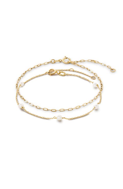 Gold Pearl Bracelet - Pearl Bracelet Set