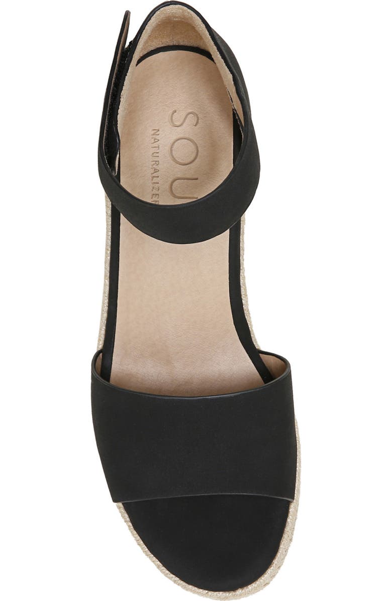 SOUL NATURALIZER Oakley Ankle Strap Espadrille Wedge Sandal, Alternate, color, Black