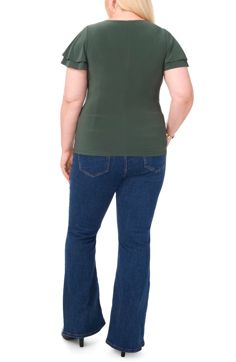 Vince Camuto Surplice V-Neck Top, Alternate, color, Military Green