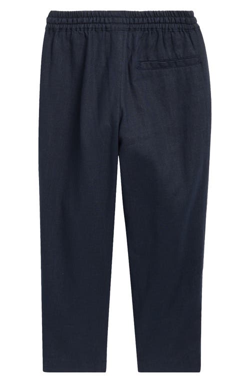 Reiss Kids' Wilfred Linen Pull On Pants In Black