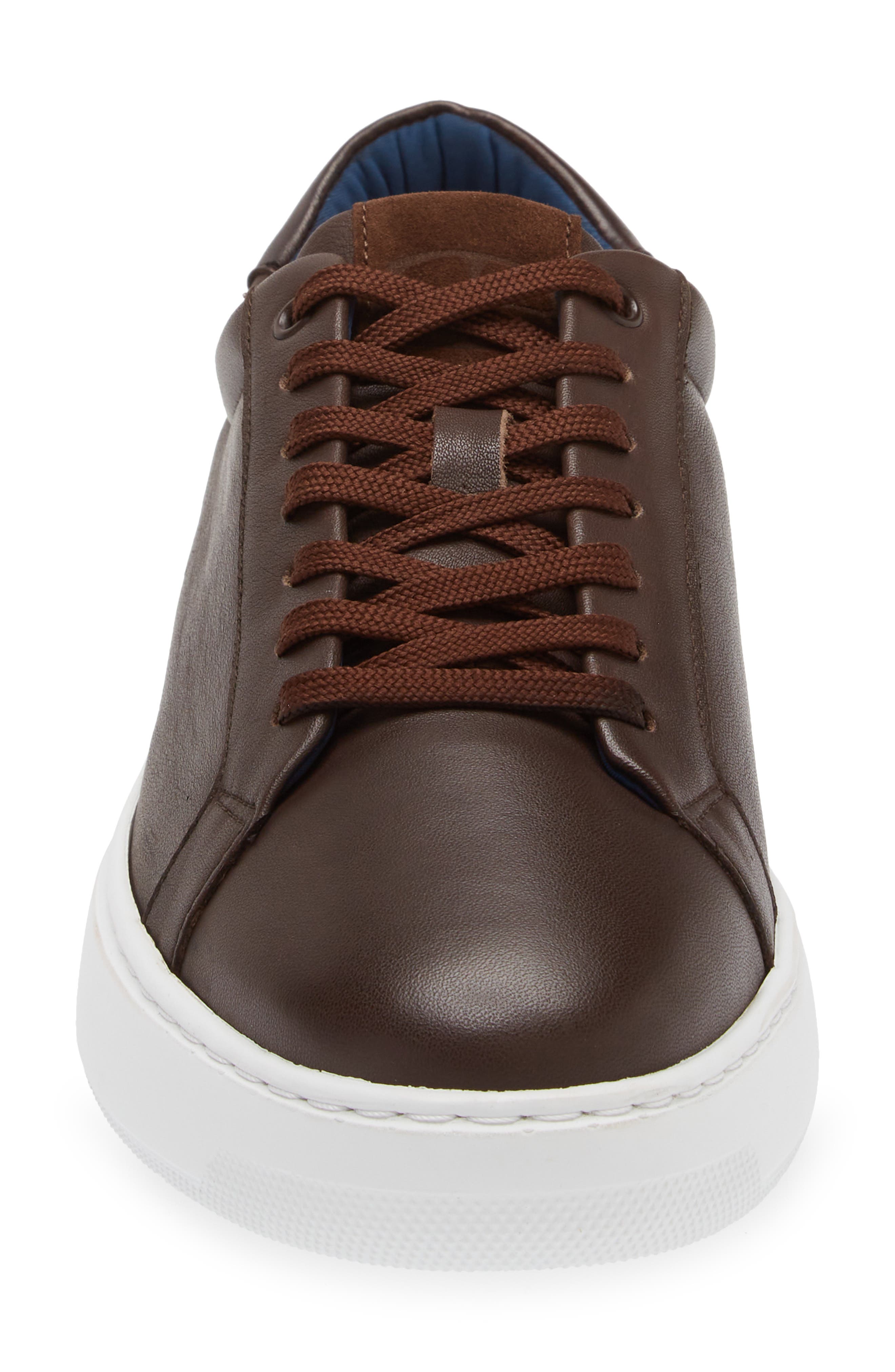 G Brown Puff Low Top Leather Sneaker, Alternate, color, Brown