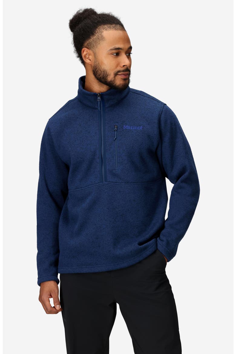 Drop Line Half Zip Fleece Jacket, Alternate, color, ARCTIC NAVY HEATHER