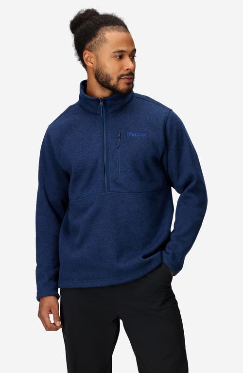 Marmot Drop Line Half Zip Fleece Jacket In Arctic Navy Heather