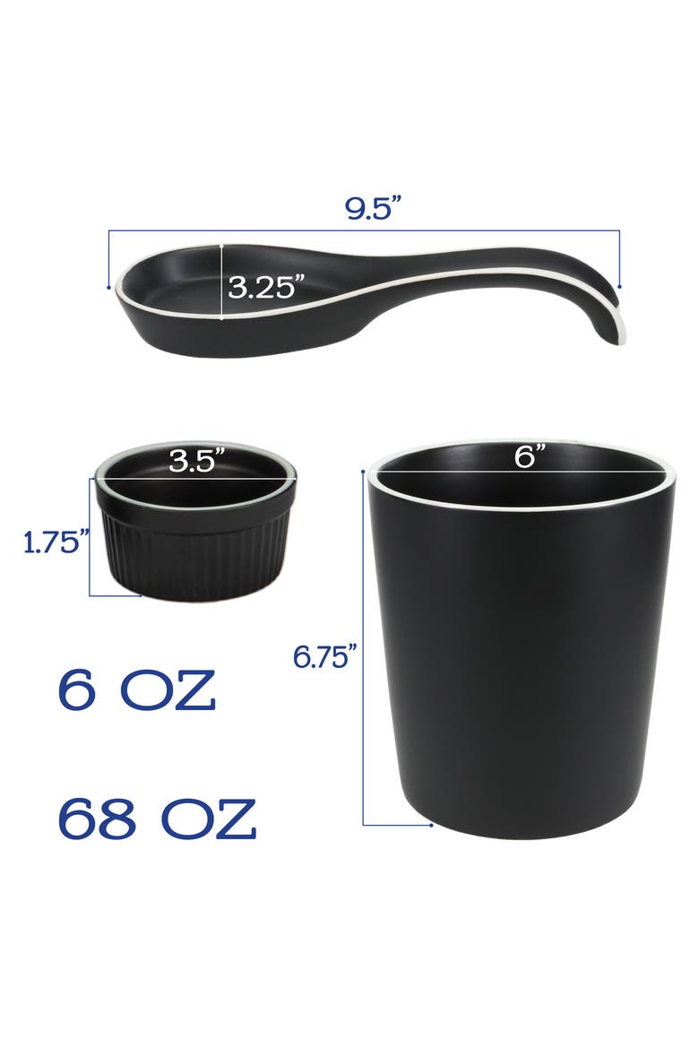 6-Piece Ceramic Counter Top Set, Alternate, color, BLACK