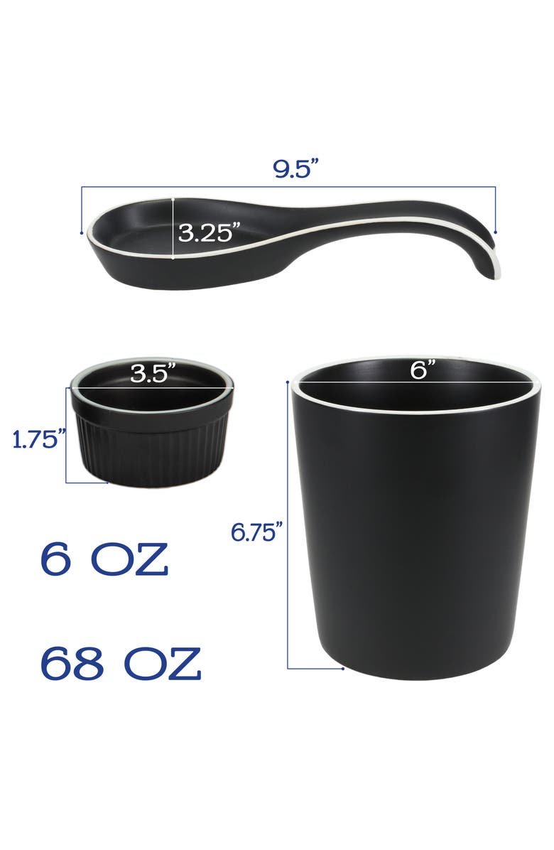 BIA Cordon Bleu 6-Piece Ceramic Counter Top Set, Alternate, color, Black