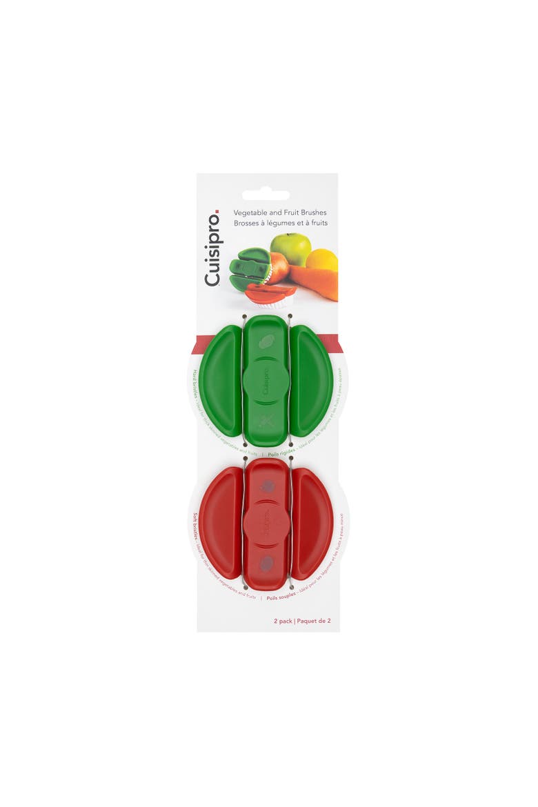 Vegetable Cleaning Brush 2 Pack, 3.5", 1 Soft 1 Hard, Alternate, color, Multicolored