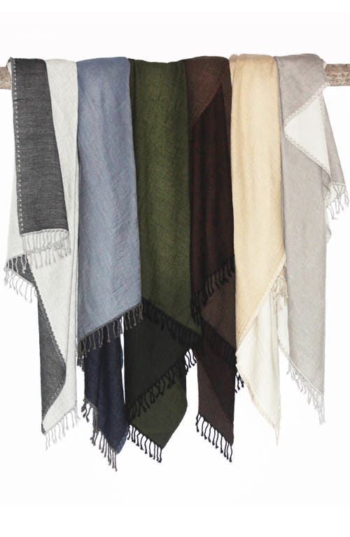 MELANGE HOME MELANGE HOME REVERSIBLE MERINO WOOL THROW BLANKET 