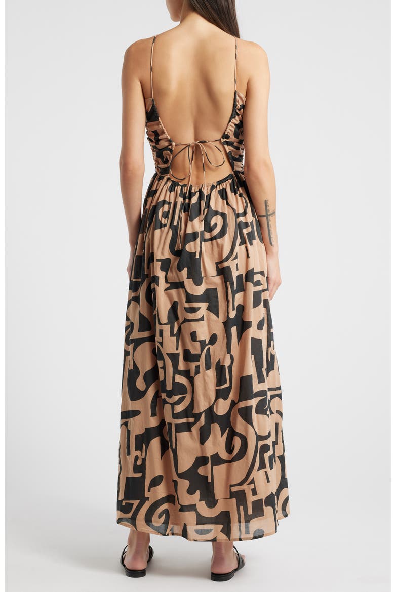 Silvia Geo Print Cutout Maxi Dress, Alternate, color, SANTORINI SAND