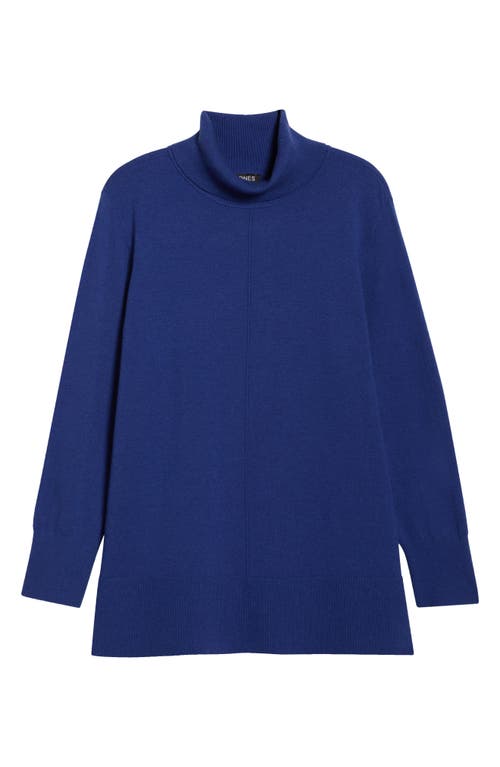 Jones New York Turtleneck Seam Front Bouclé Sweater In Blue
