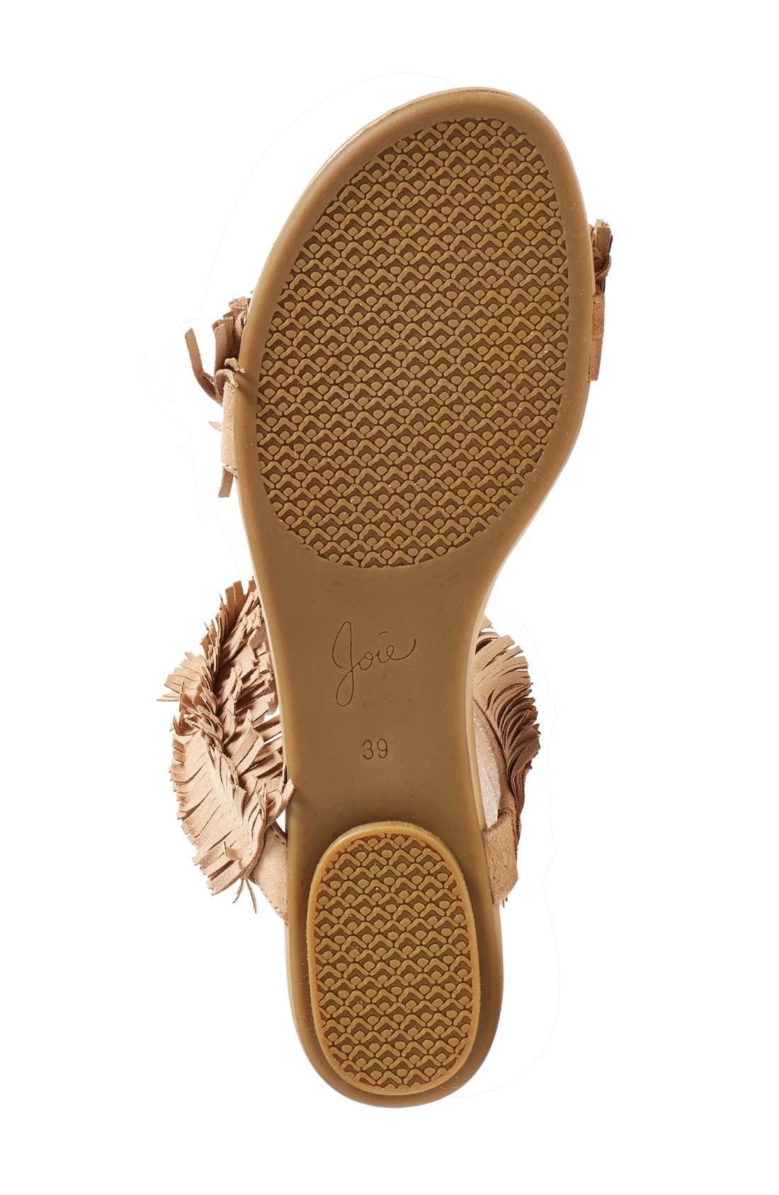 'Pippa' Fringe Slide Sandal, Alternate, color, BUFF KID SUEDE
