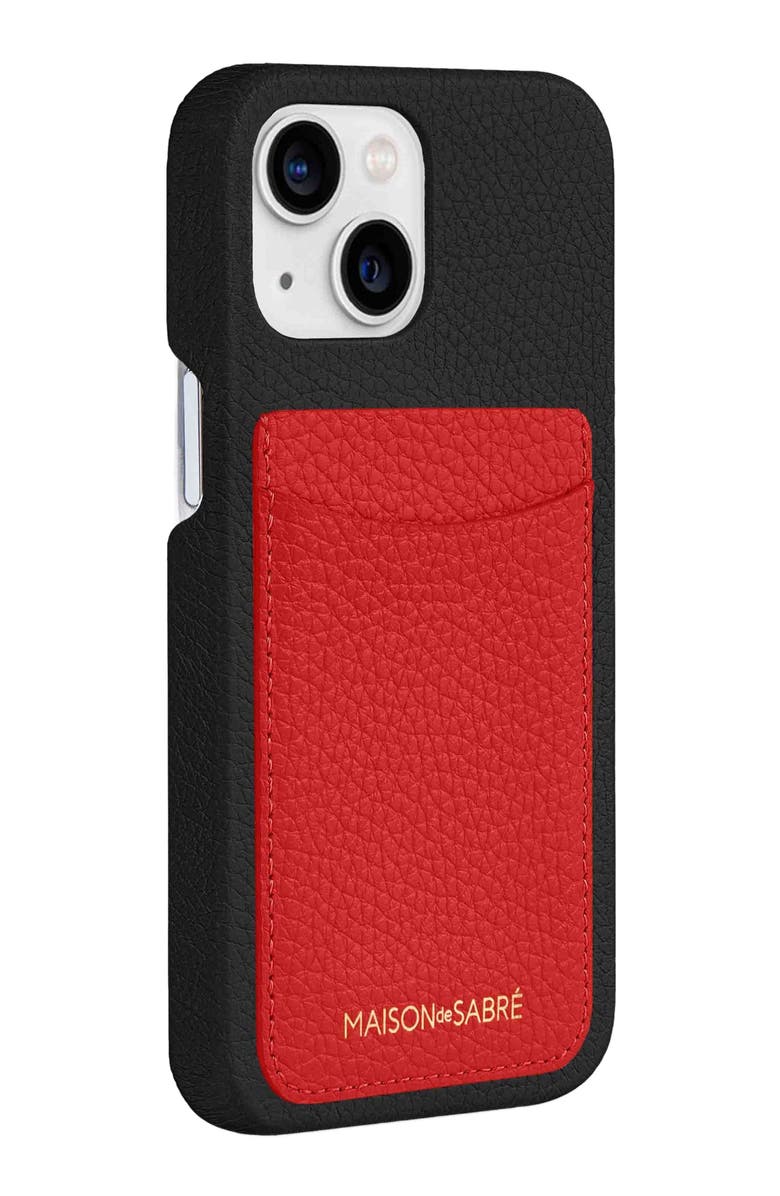 MAISON de SABRÉ Card Phone Case, Alternate, color, Pomegranate Caviar