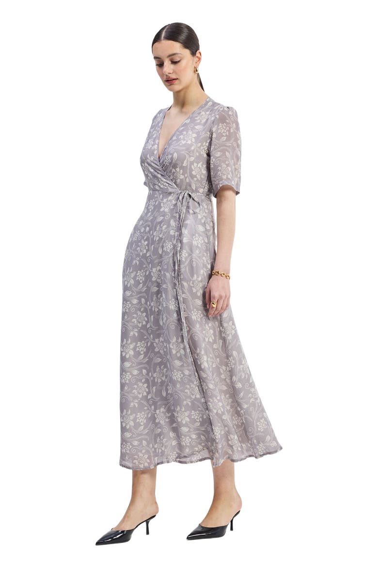 Maxi Wrap Floral dress in Vintage Vines, Alternate, color, Vintage Vines