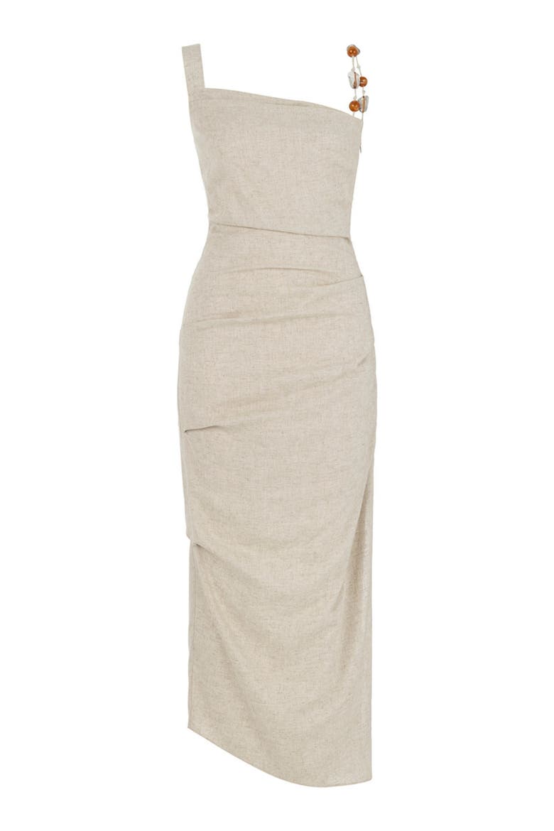 Long Dress with Accessory Strap, Alternate, color, Beige