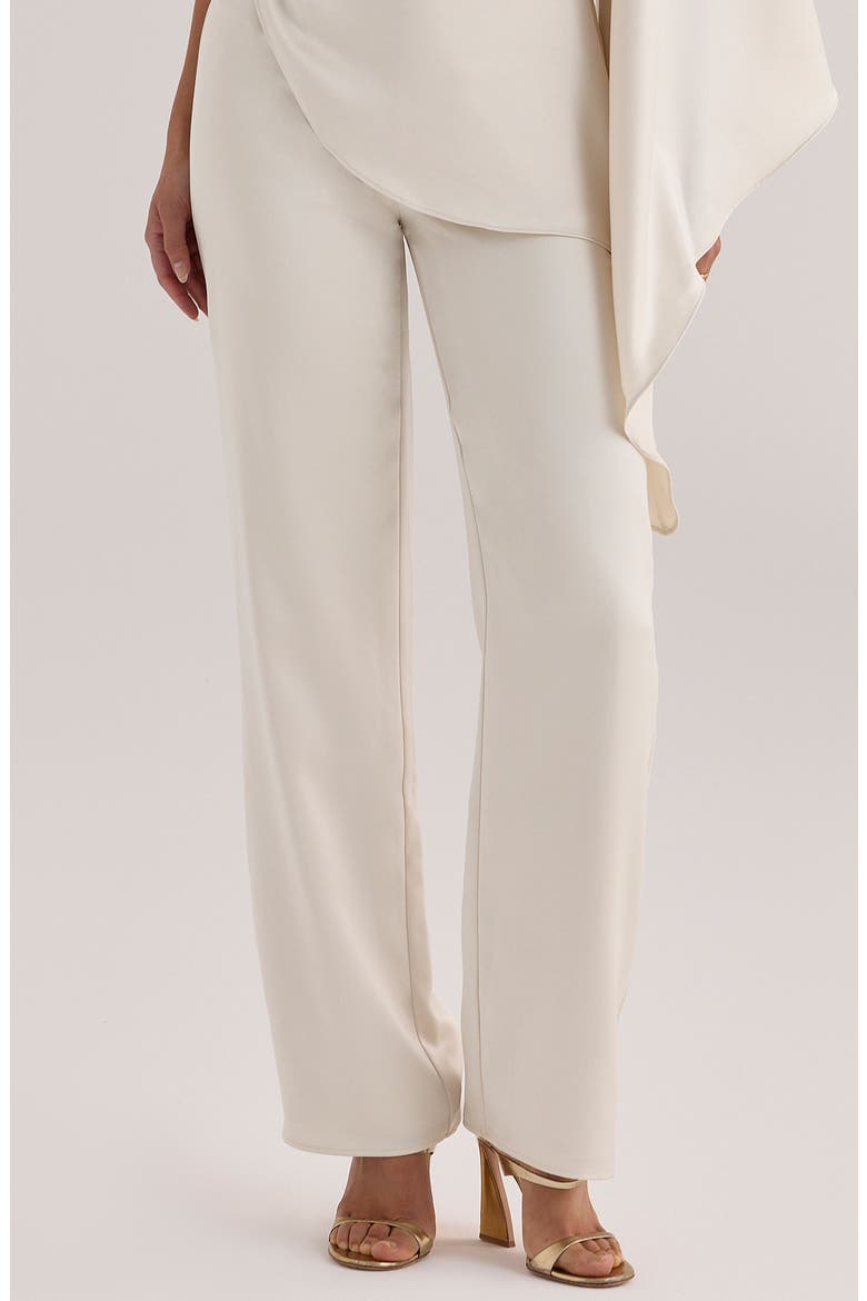 Amaria Relaxed Fit Satin Straight Leg Pants, Main, color, IVORY