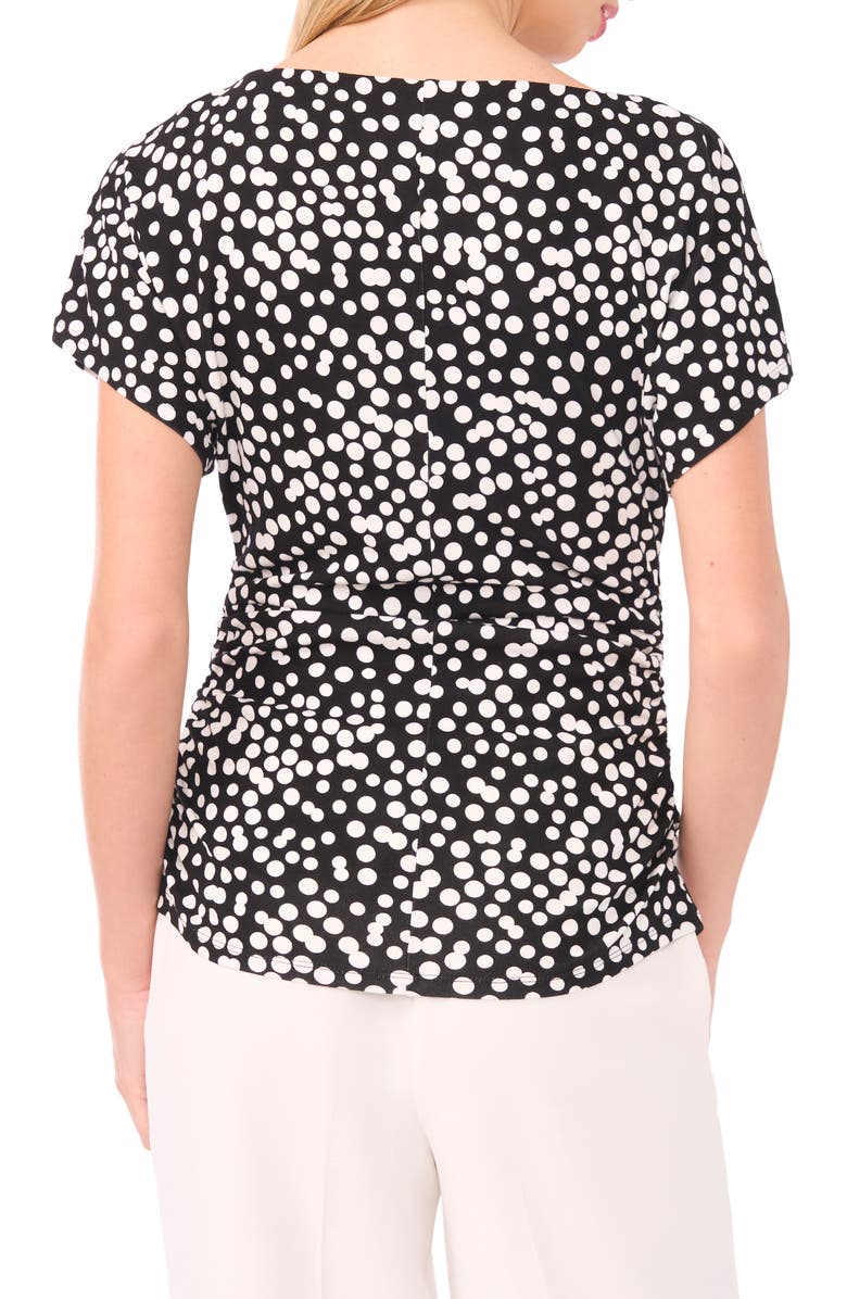 Halogen<sup>®</sup> Shirred Dolman Short Sleeve Ponte Top, Alternate, color, Rich Black