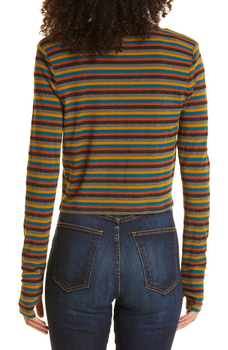 Ramy Brook Jordan Stripe V-Neck Cardigan, Alternate, color, 