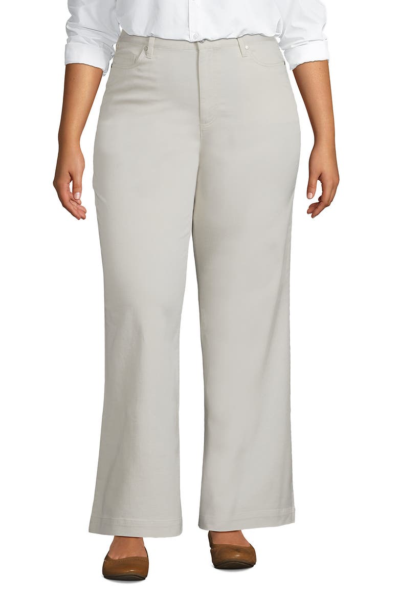 High Rise 5 Pocket Wide Leg Chino Pants, Main, color, Light Stone