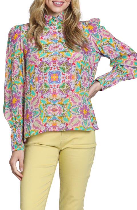 Print High Neck Shirt