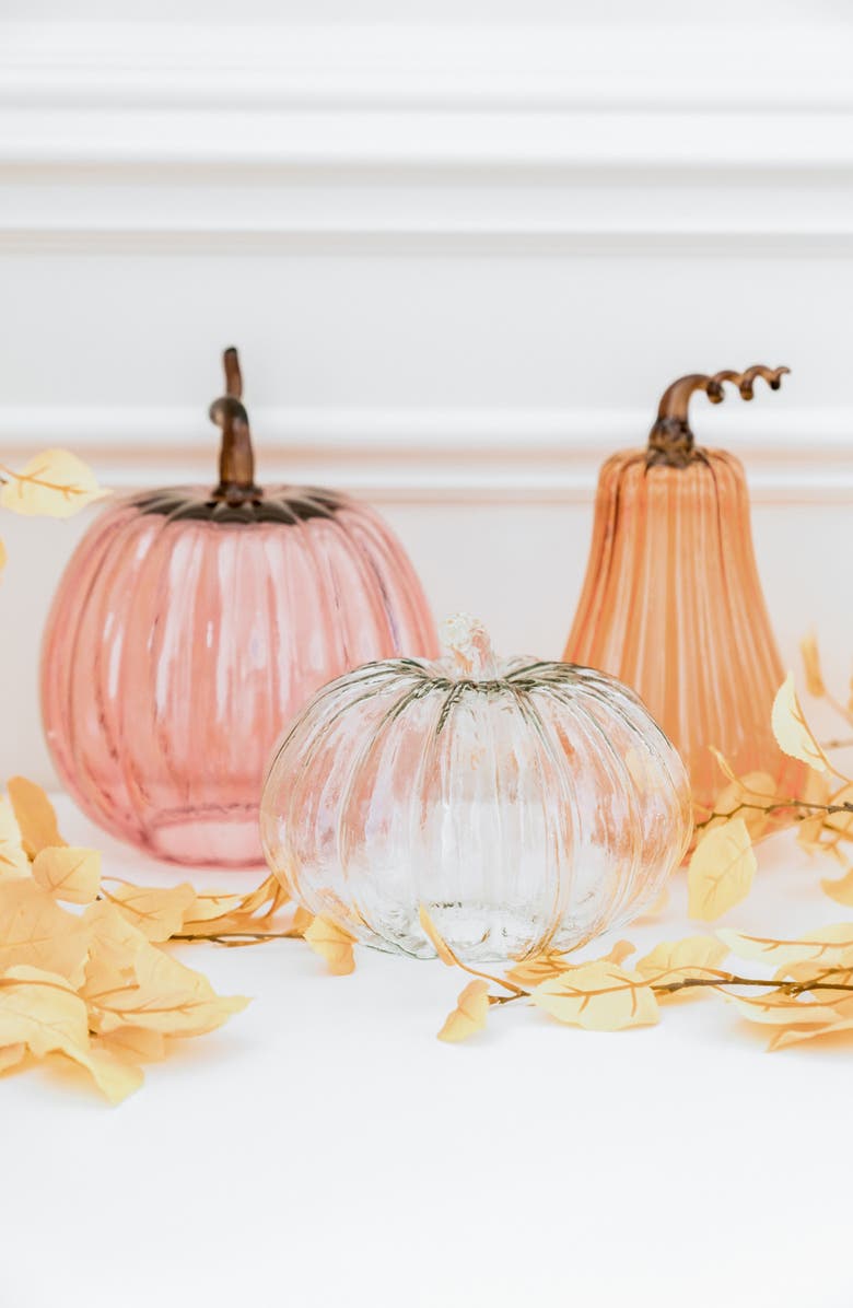 Rachel Parcell Decorative Small Glass Pumpkin, Alternate, color,