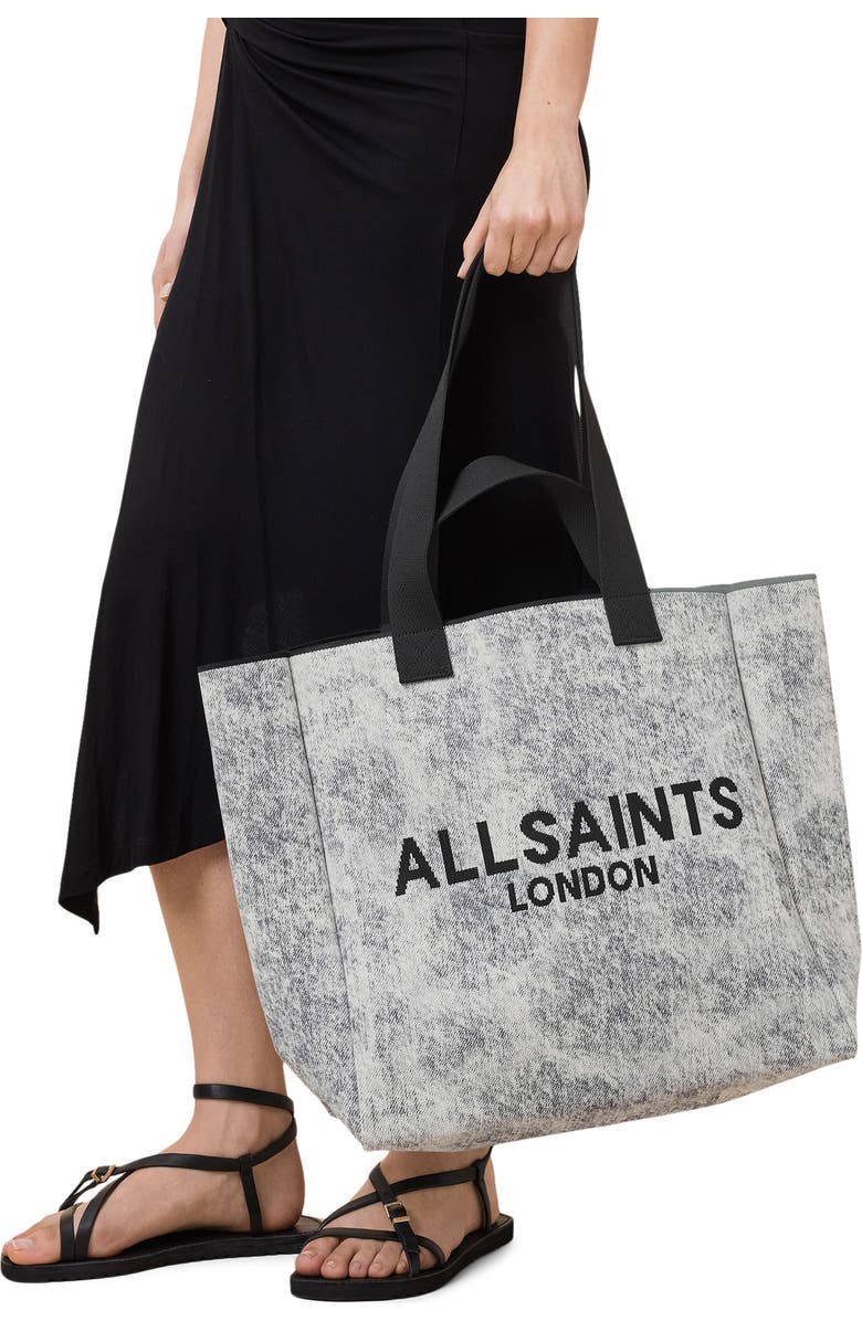 AllSaints Izzy East/West Denim Tote, Alternate, color, Washed Grey