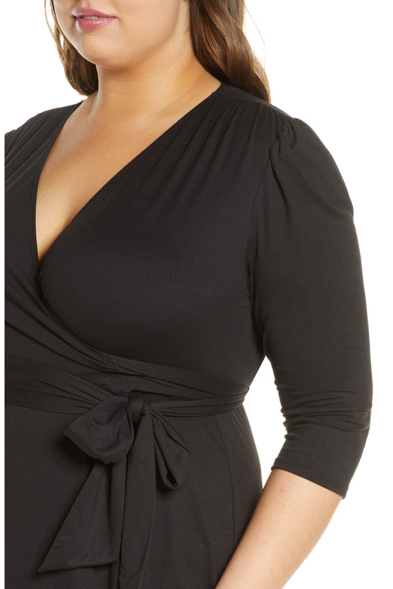 Winona High/Low Wrap Dress, Alternate, color, BLACK NOIR